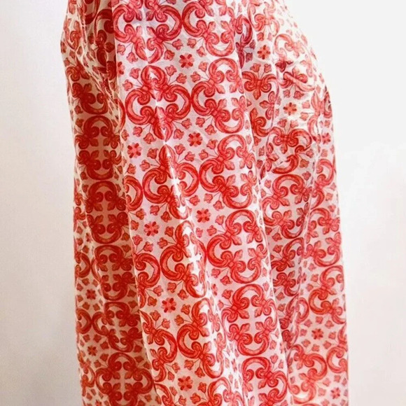 CHARTER CLUB Women Long Sleeve Pull Over V-Neck Beaded Orange Shirt Size Small - Picture 4 of 14